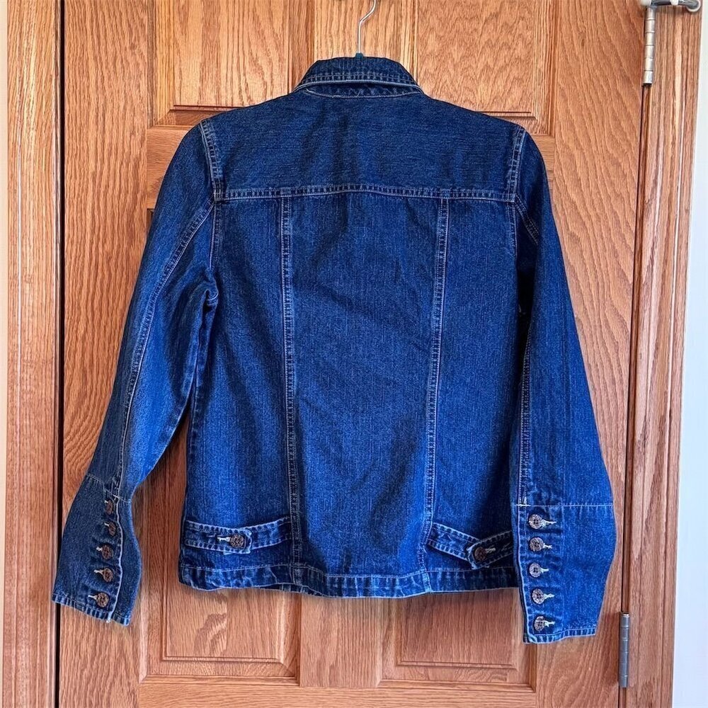Caribbean Joe Women's Vintage Denim Jacket Blue Size S (4-6) Casual - Picture 3 of 5